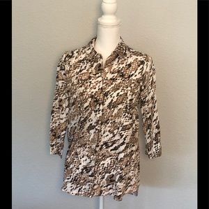 Dana Buchman | Button Down Print  Shirt S
